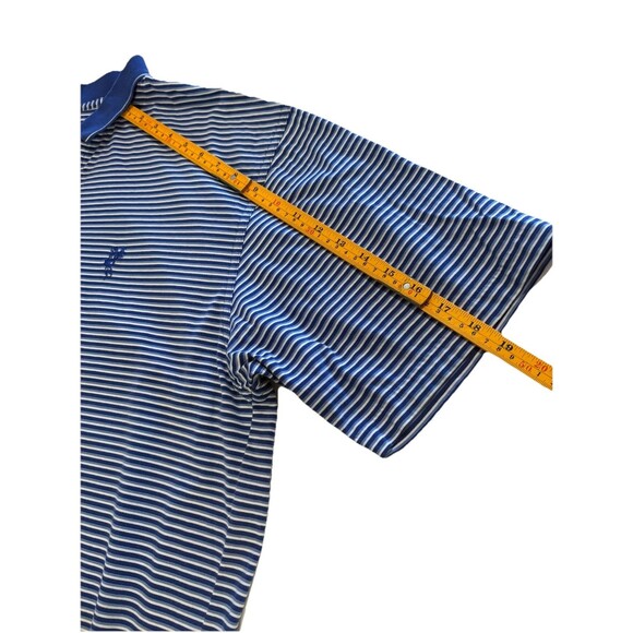 Ashworth Men’s Polyester Short Sleeve Golf Polo Shirt Blue White Stripe Size XL - Picture 4 of 9